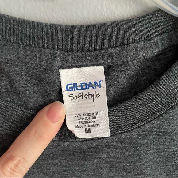 Heather blue grey Question Everything shirt - Picture 2 of 3